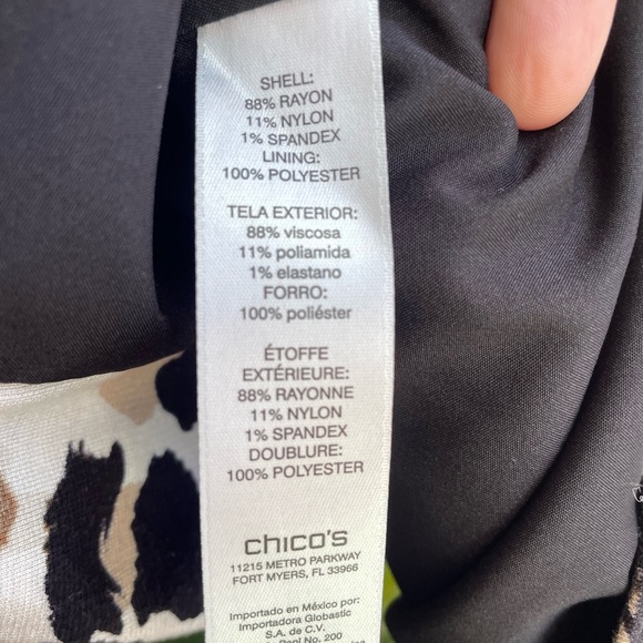 Chico's Cream, Black, and Brown Leopard Animal Print Moto Jacket Size 0 (US 4-6) - Picture 7 of 10